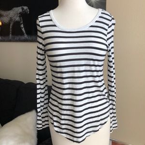 H&M Basic Black & White Striped Long Sleeve Shirt